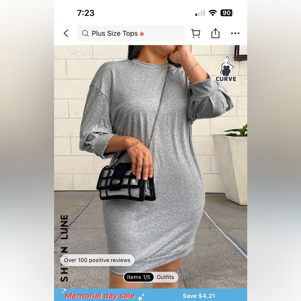 Size 3x gray  tshirt dress